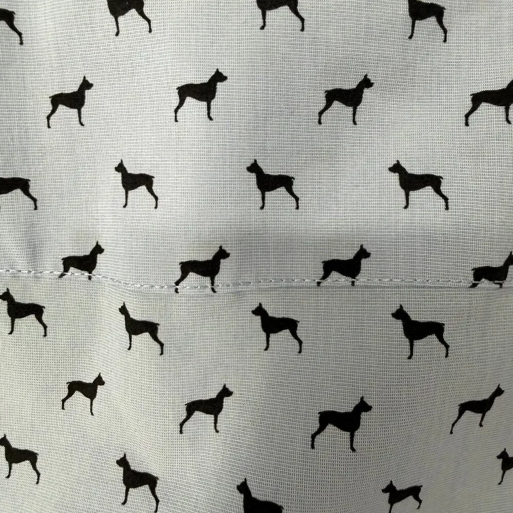Banana Republic Tech Stretch Cotton Dog Print Button Down Long Sleeve Shirt SZ M